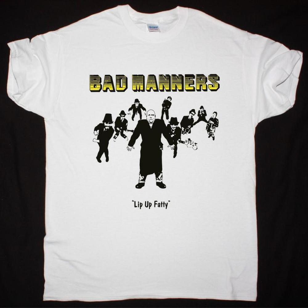 Bad Manners Lip Up Fatty New White T-Shirt
